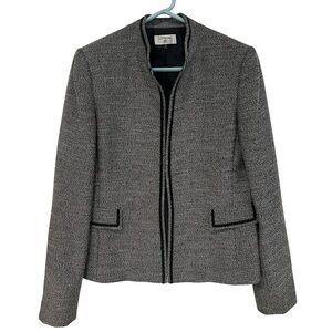 Stresa Womens 10 Twill Swing Blazer Jacket Black White Open Front